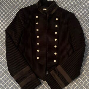 Alice & Olivia black military style corduroy jacket M